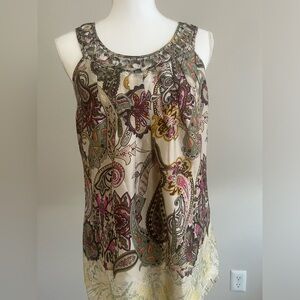 New Directions Multicolor Paisley Tank Top